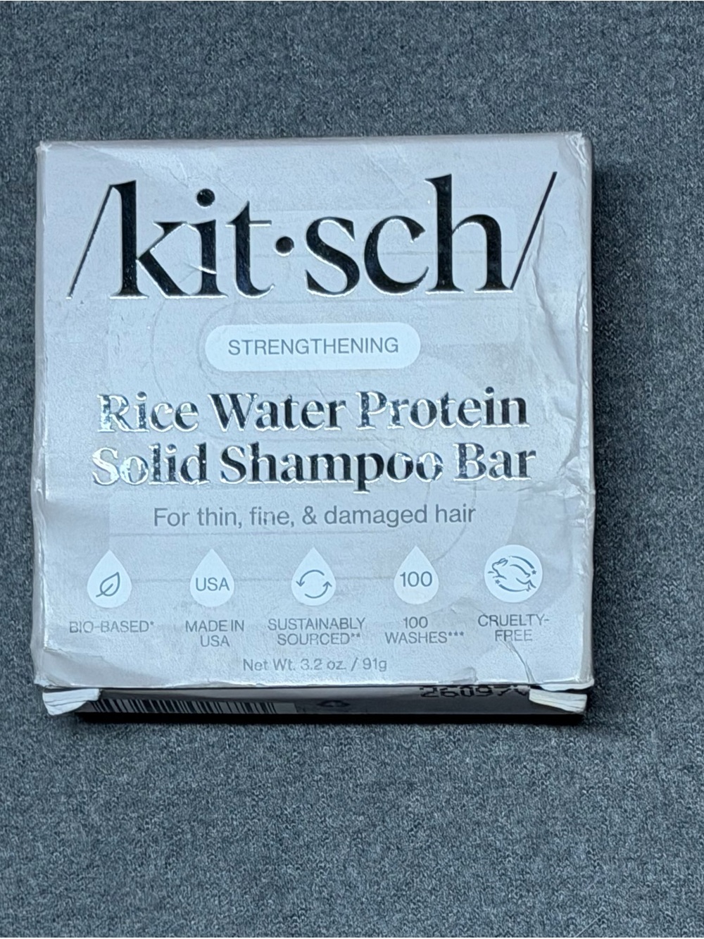 Kitsch Rice Water Protein Solid Shampoo Bar - White